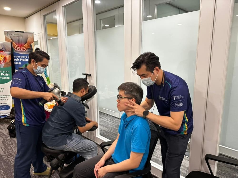 Having treatment for spinal adjustment
